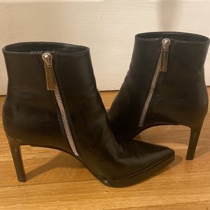 Stella McCartney black faux leather pointed booties